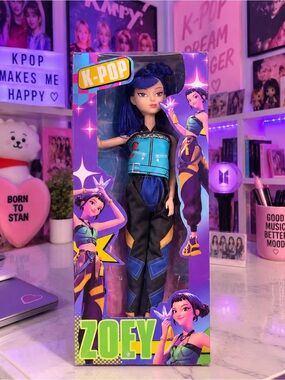 KPOP Zoey Fashion Doll – Barbie-Style Doll – Blue Hair